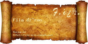 Fila Áron névjegykártya