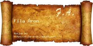 Fila Áron névjegykártya